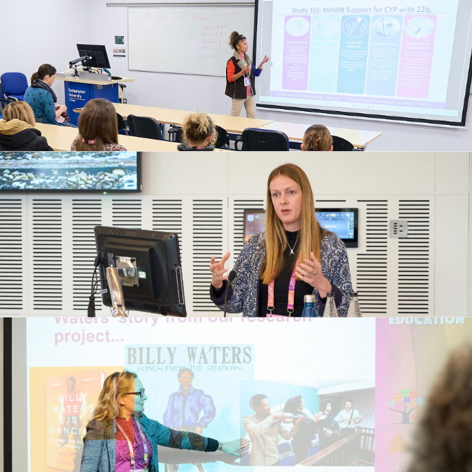 A triplicate showing each of the three breakout rooms led by Michelle Jayman, Holly Adams, and Mary L Shelley respectively.