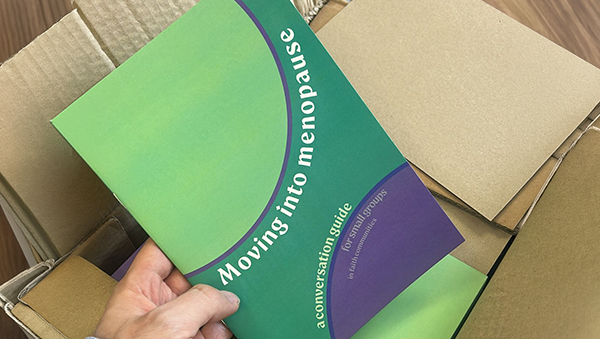 The cover of the Moving into Menopause booklet