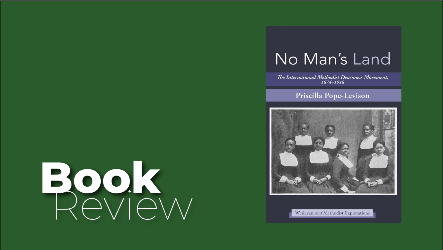 text reads 'book review' and image includes the cover of 'No Man's Land' by Priscilla Pope Levison